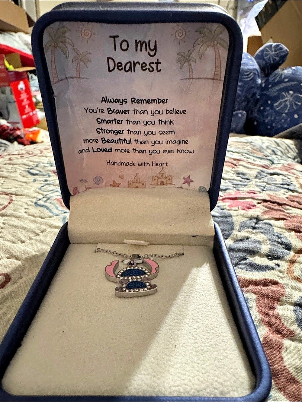 Disney Blue & Pink Pendant Necklace